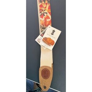 Levy's Guitar Strap Artwork‎ Design Adjustable Beige Leather Ends